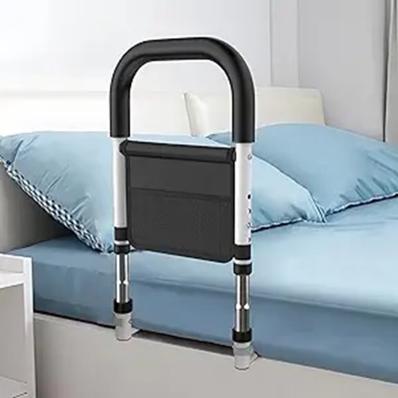 Adjustable Bedside Rail for Elderly with Storage Bag
