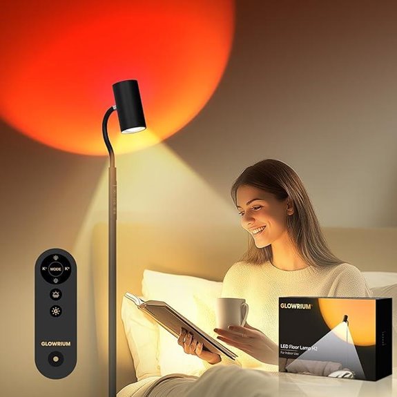 GLOWRIUM LED Floor Lamp with Dimming and Rotating Gooseneck