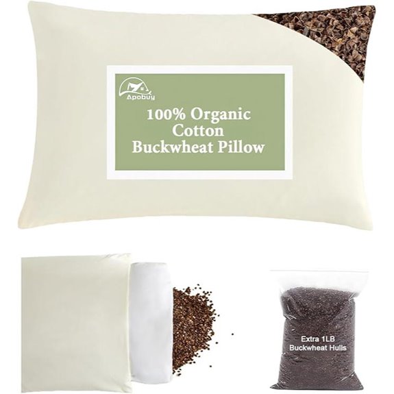 Organic Buckwheat Pillow with Adjustable Support