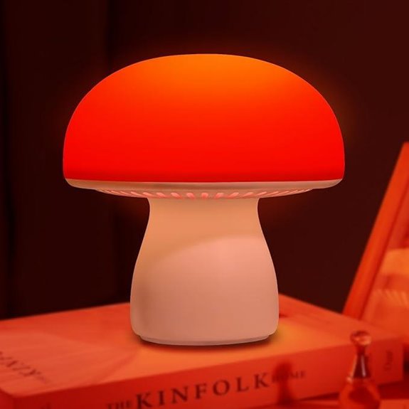 Red Night Light Mushroom Lamp with Dimmable Timer