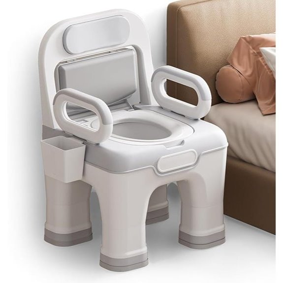 adjustable senior bedside commode