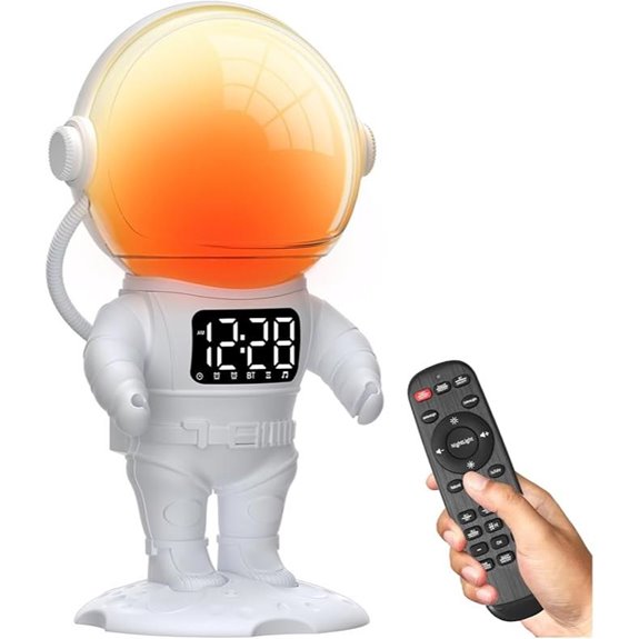 Astronaut Sunrise Alarm Clock with Nightlights and Bluetooth
