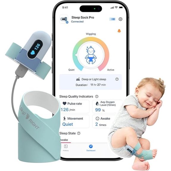 Babytone Baby Sock Monitor with Heart Rate & Movement