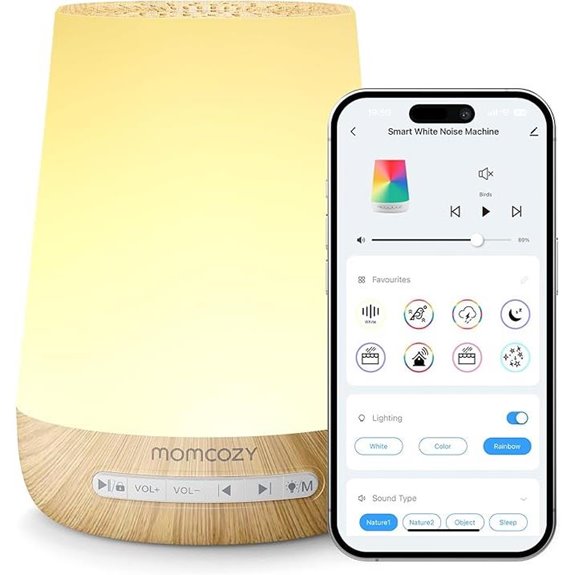 Momcozy Baby Sound Machine with Night Light and App