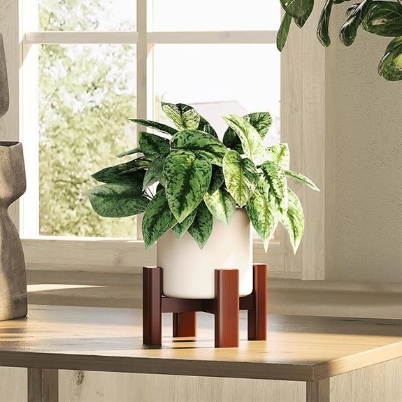 Bamworld Indoor Small Plant Stand Bamboo Pot Holder