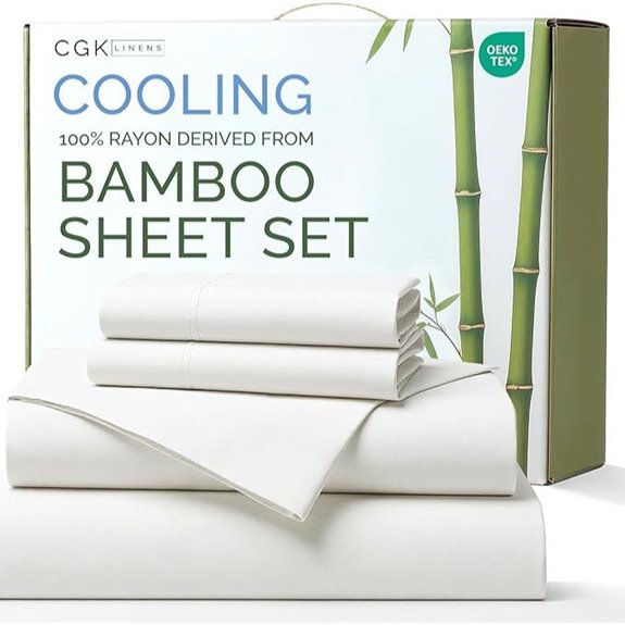 Bamboo Queen Sheets Set with Pillowcases and Pockets