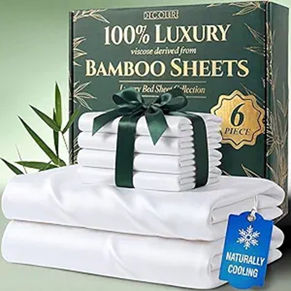 Decolure Bamboo Viscose King Sheets 6-Piece Set