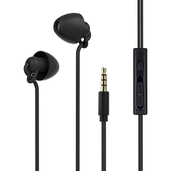 Sleeping Earbud Headphones with Microphone (Black)