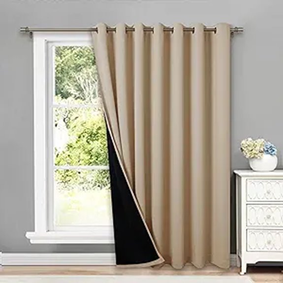 NICETOWN Blackout Thermal Curtain Panel Biscotti Beige