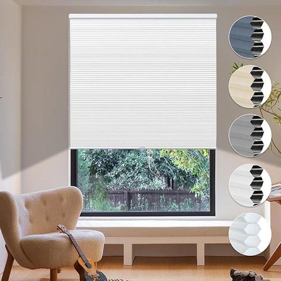 HOMEDEMO Blackout Cellular Shades Cordless 22x48