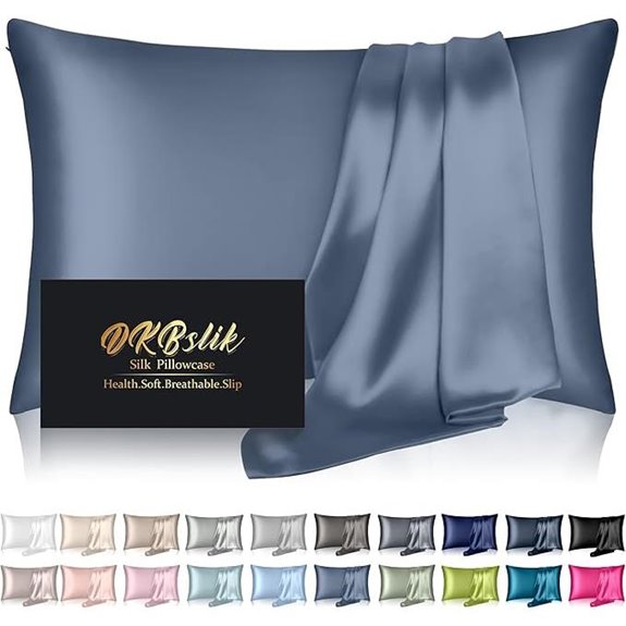 Silk Pillowcase for Hair and Skin Ash Blue