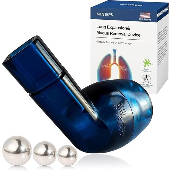 MILLSTEPS Lung Breathing Exercise Device (Blue)