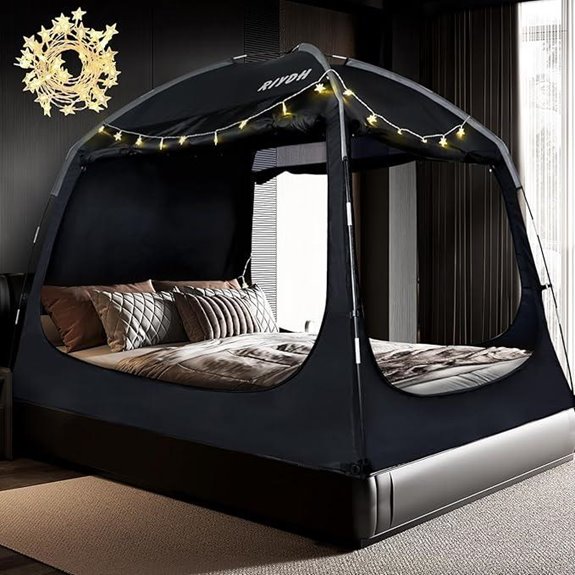 Breathable Bed Tent Canopy with Lights for All Sizes