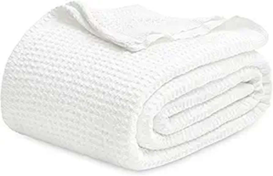Bedsure Cotton Queen Blanket Breathable Cozy Waffle Weave