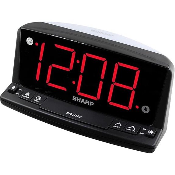 Sharp LED Digital Alarm Clock with Night Light