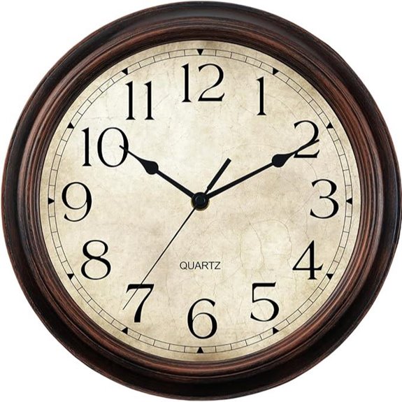 Vintage Silent Battery Wall Clock (8.5 Inch Bronze)