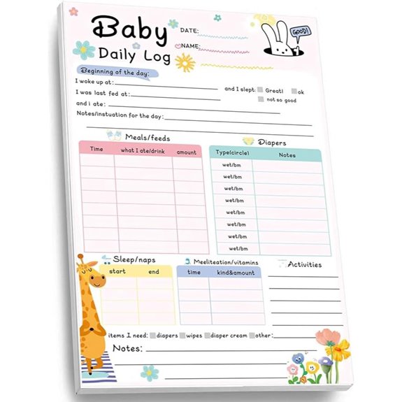 Newborn & Toddler Daily Log Tracker Journal