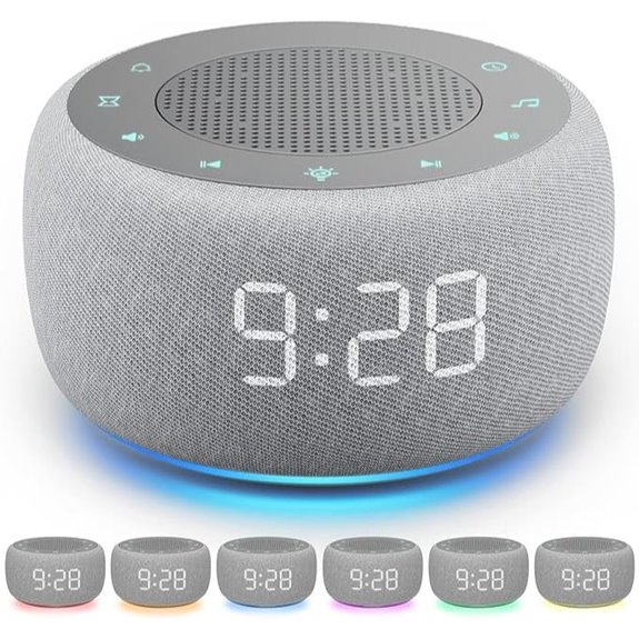 Buffbee Alarm Clock with Sound Machine and Night Light