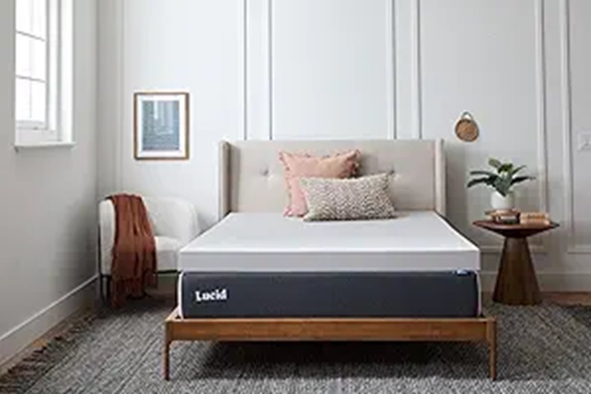 Lucid Bamboo Charcoal Memory Foam Mattress Topper