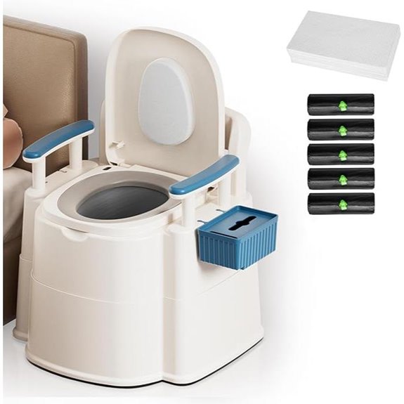 commode with liners pads