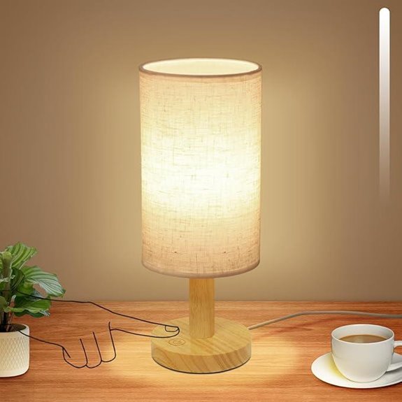 Small Touch Table Lamp with Dimming & USB