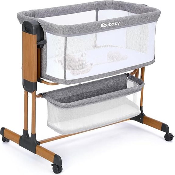 Ezebaby 3-in-1 Baby Bassinet with Wheels and Storage