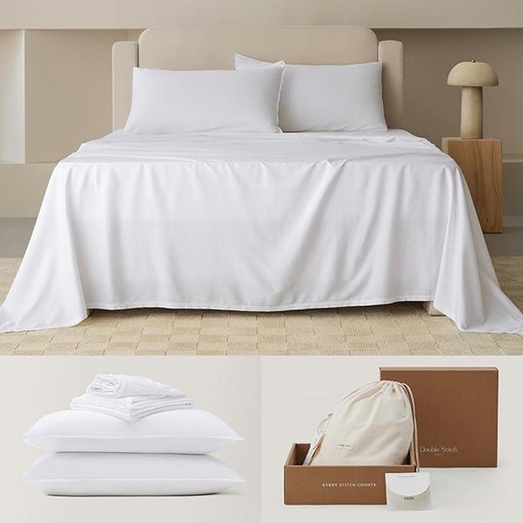 Double Stitch Cotton Tencel Bed Sheet Set King