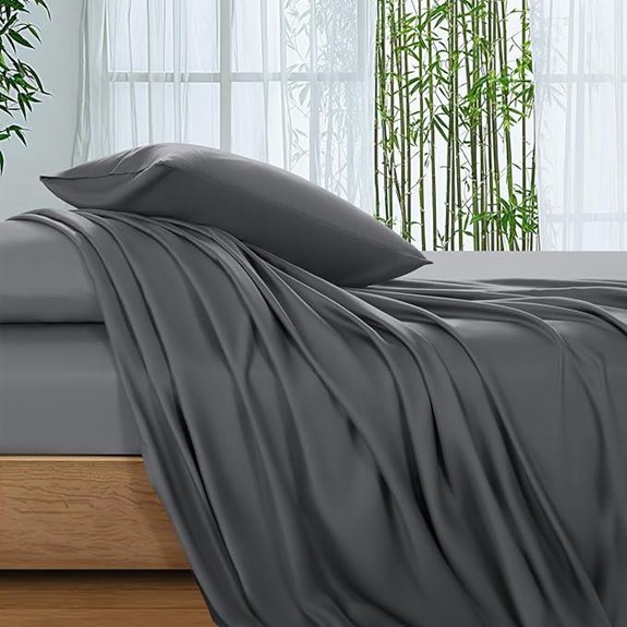 Sonoro Kate Bamboo Queen Bed Sheets (Dark Grey)