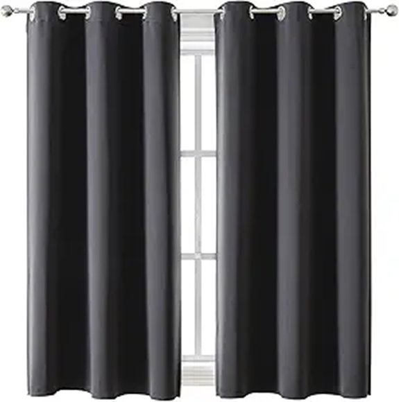 ChrisDowa Blackout Curtains 2 Panels Dark Grey 42x63