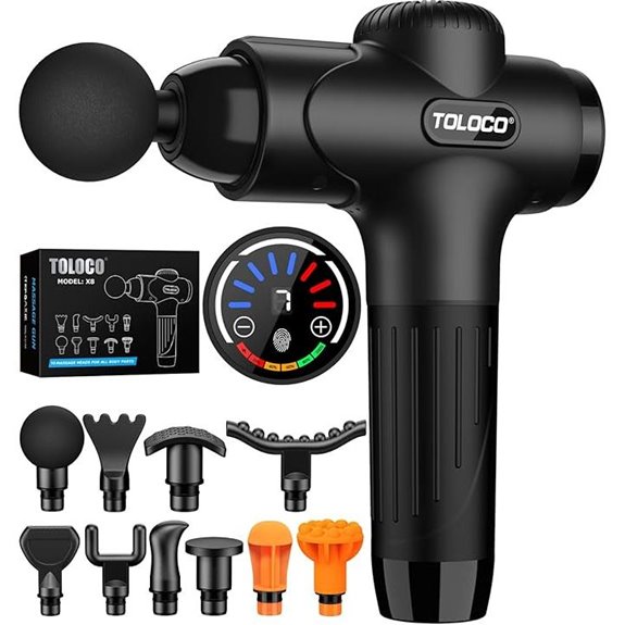 TOLOCO Deep Tissue Massage Gun with Replacement Heads