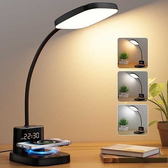 Sailstar Desk Lamp with Wireless Charger and Clock