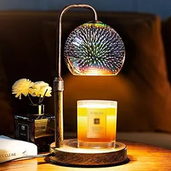 Glocusent Candle Warmer Lamp with Timer and Dimmable Globe