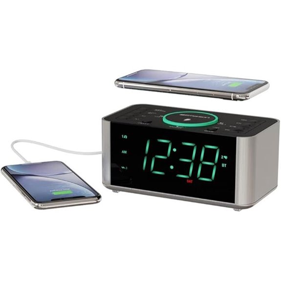 Emerson ER100202 Dual Alarm Radio with Wireless Charger