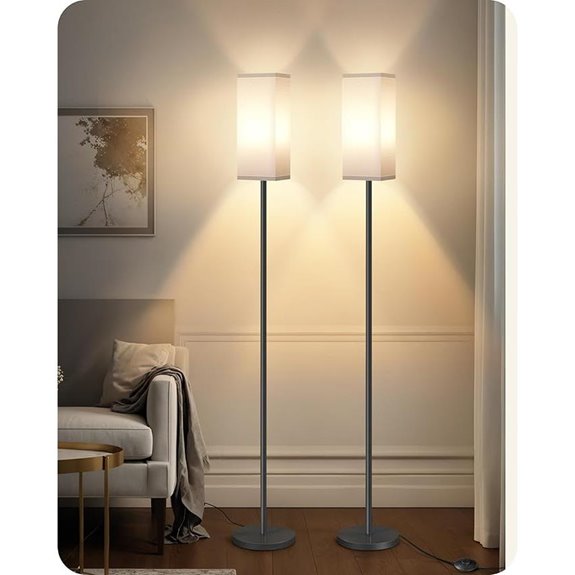 2-Pack Modern Floor Lamps with Foot Switch