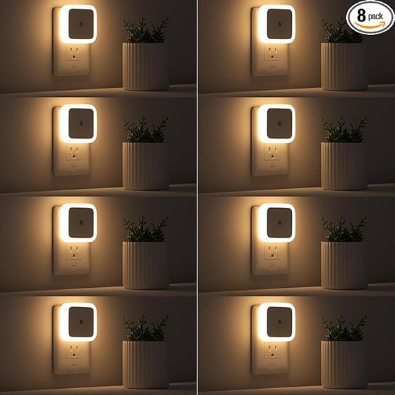 Sujeet 8-Pack Wall Plug Night Lights (Warm White)