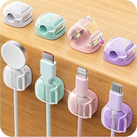 Cord Organizer 8 Pack - Strong Adhesive Cable Clips
