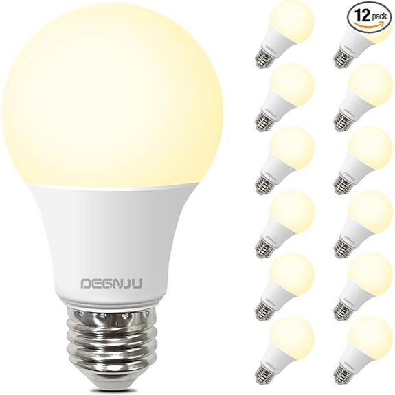 A19 LED Bulbs 8W Soft White 12 Pack