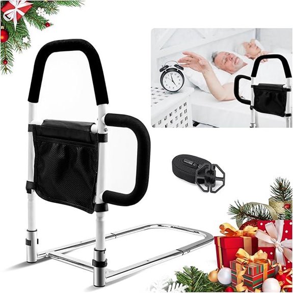 Safety Bed Rail with Double Grab Bars for Elderly