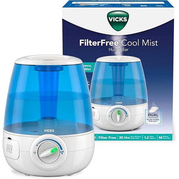 Vicks Filter-Free Ultrasonic Humidifier for Bedrooms