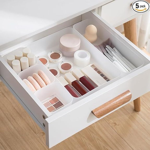Poeland 5-Piece Drawer Organizer Tray Set