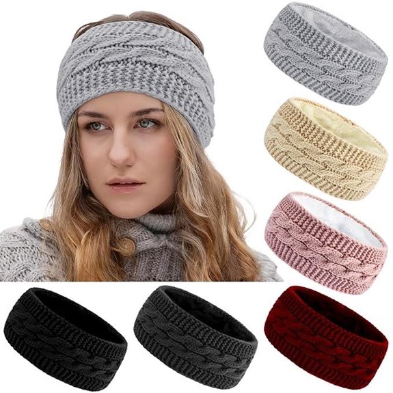 TOBATOBA 6 Pack Fuzzy Winter Ear Warmer Headbands