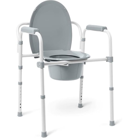 gray steel bedside commode