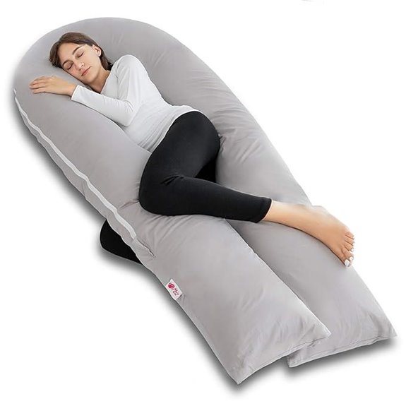 Pregnancy Body Pillow with Cover 65 Inch Grey