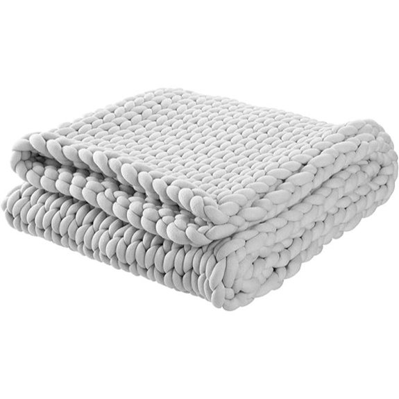 Vellux 9lb Weighted Chunky Knit Blanket Grey