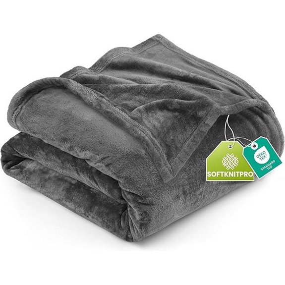 Utopia Queen Fleece Blanket Grey 300GSM Microfiber