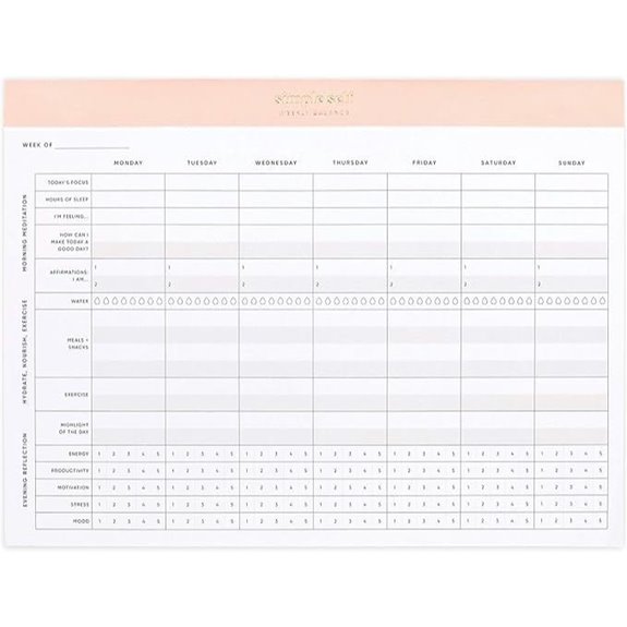 Wellness Tracker Planning Pad for Health and Self-Care