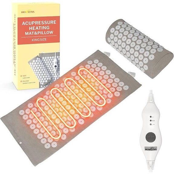 HOMLYNS Heated Acupressure Mat with 3 Heat Levels