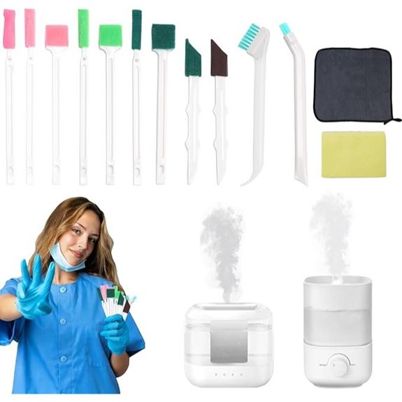 Humidifier & Household Cleaning Brush Set (14 Pieces)