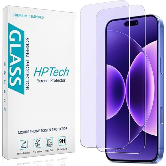 HPTech 2-Pack Blue Light Screen Protectors for iPhone