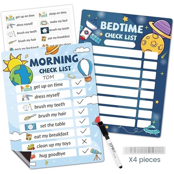 JJPRO Space Magnetic Daily Routine Chart for Kids